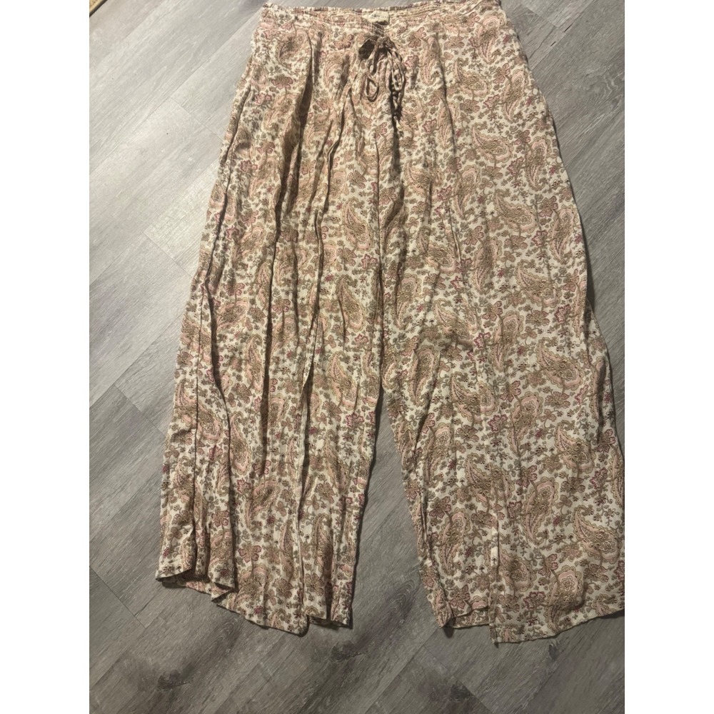 Denim & Supply Ralph Lauren Paisley Wide Leg Palazzo Pants Pink Beige XS